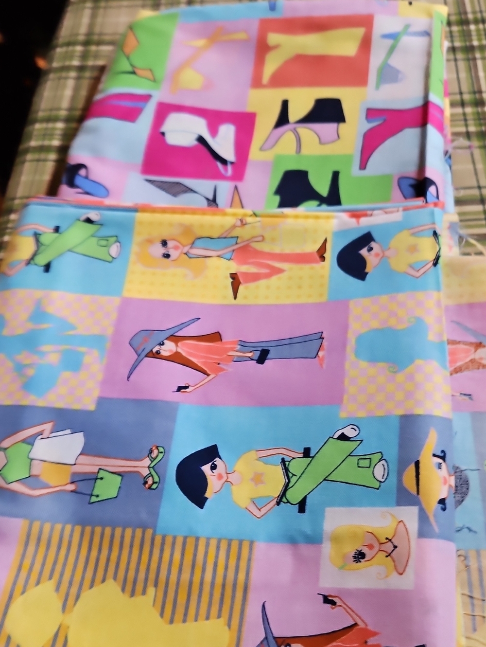 Vintage Daisy Kingdom " Girl Talk" Fabric Bundle 2 Yards
